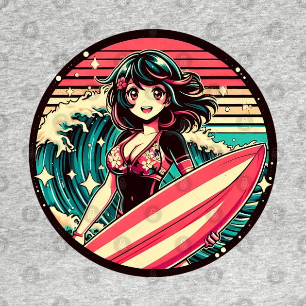 Retro Surfer Star Girl by MightyBiscuit